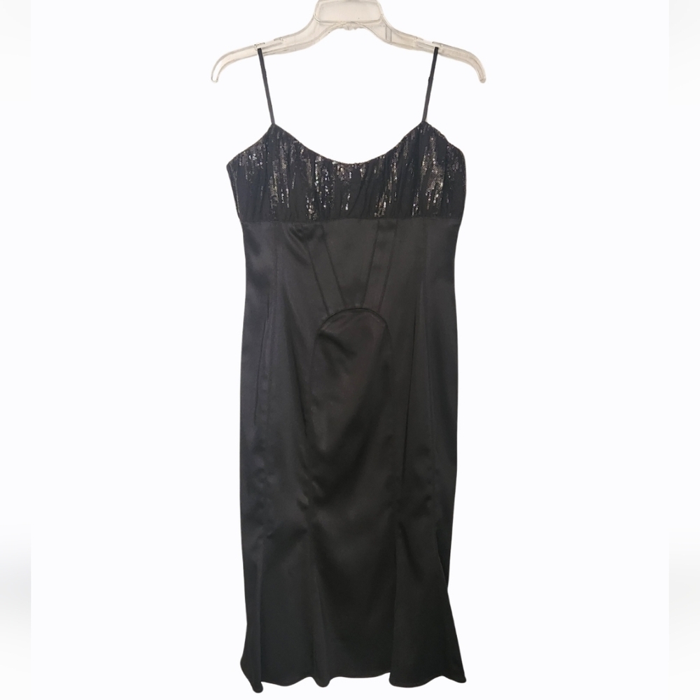 Anne Klein Black Sequin Midi Dress-size 6